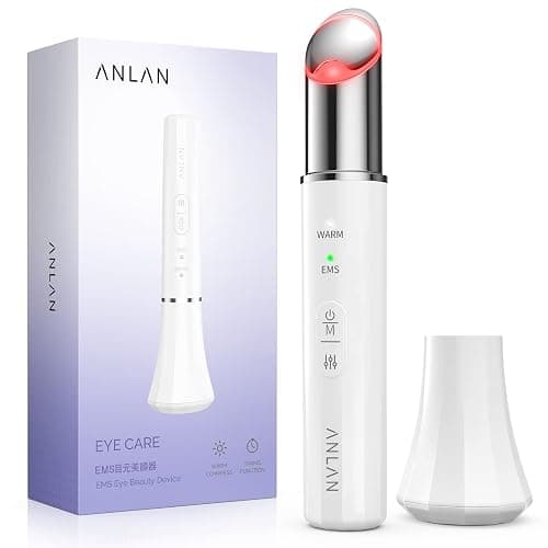 ANLAN Masajeador de Ojos, EMS Dispositivo de Ojos Antiarrugas y Antiedad, Luz Roja& Azu de LED Terapia, 40 ℃ Compresa Caliente, Mejora Ojeras, Bolsas, Hinchazón, Arrugas, Contorno de Ojos - Image 1