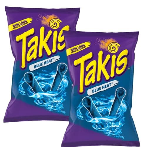 Blue Heat Takis Chilli Pepper Chips 93.2g - 2 Packs - American Snack - Bulk Value Pack - Image 1