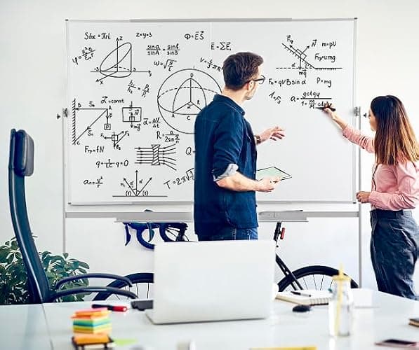 FORTUNO Large Magnetic Mobile Whiteboard 72"x40", Rolling Double Sided Stand Whiteboard on Wheels, Reversible Adjustable Height/Angle Dry Erase Board Easel White Board for Office Classroom thumbnail 2