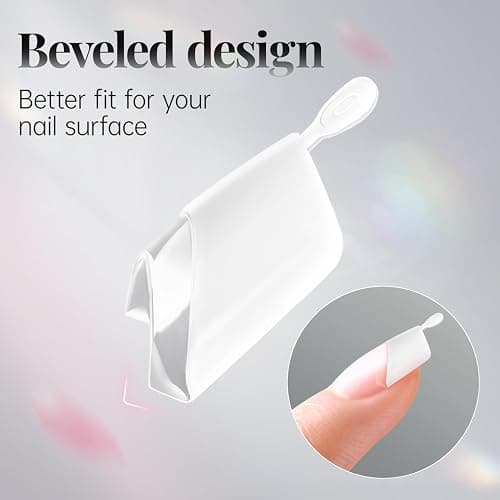 Krofaue French Nail Tips - 120PCS Acrylic White Fake Nails Art Tips 12 Sizes Half Cover False Nails Wrap Edge Square Nails with Case for DIY Nail Extensions thumbnail 3