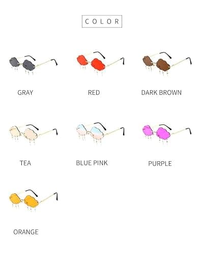 ENTHYI Cloud lightning Sunglasses for Women/Men Rimless Wave Glasses Eyewear for Party Rimless Sun glasses thumbnail 7