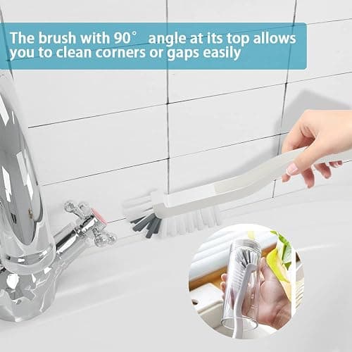 CN1ST 6 PCS Cleaning Brush, Scrub Brush Set for Kitchen and Bathroom Household Use with Various Brushes for Cleaning Dishes, Tiles, Corners and Floors thumbnail 4