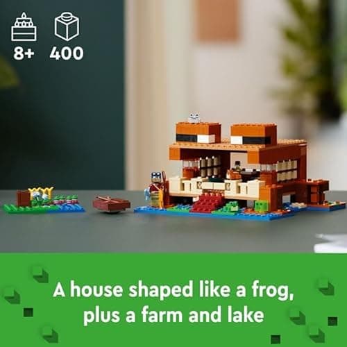 LEGO Minecraft The Frog House Building Toy for Kids, Minecraft Toy Featuring Animals, a Toy Boat and Mob Figures, Gaming Gift for Girls and Boys Ages 8 and Up, 21256 thumbnail 2