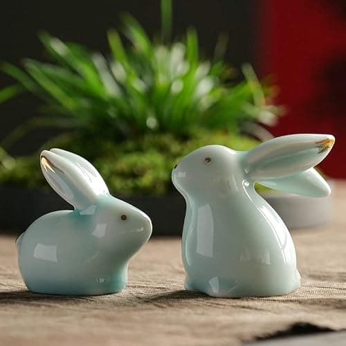 MOZEO One Set Ceramic Bunny Ornaments Tea Pet Cute Rabbit Kung Fu Tea Figurine Accessories Decorations thumbnail 8