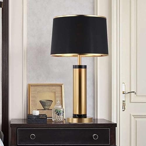 Mengjay Lampe de table Métal moderne, Lampe de chevet, abat-jour blanc ou noirLampe de table，Elle convient très bien comme lampe de lecture dans la chambre à coucher, le salon et le bureau thumbnail 2