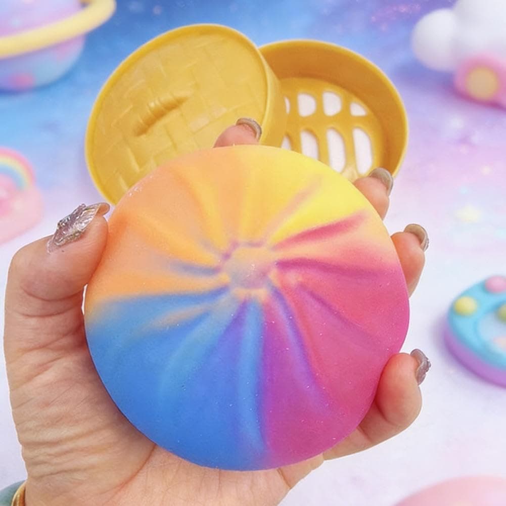 Mystery Dumplings Squish-y, Giant Glitter Dumplings, Mega Rainbow Dumplings, Cute Glitter Dumplings Squish-y Large Anxiety Relief Fidget, Soft Squeez-e Decompression Dough Gifts (Gold) thumbnail 3
