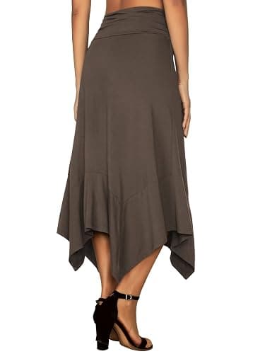 DJT Women's Flowy Handkerchief Hemline Midi Skirt thumbnail 5