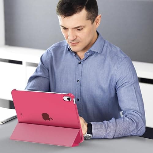MoKo for iPad (A16) 11th Generation Case 11 Inch 2025, iPad 10th Generation Case 10.9 Inch 2022, Slim Stand Hard PC Translucent Back Shell Smart Cover, Support Touch ID, Auto Wake/Sleep, Persian Pink thumbnail 8