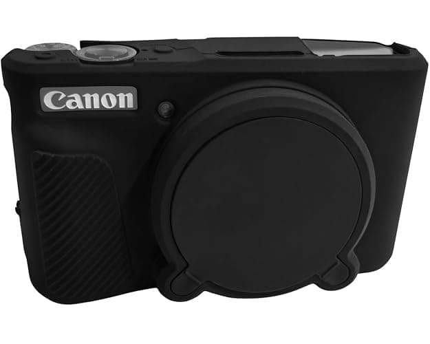 Silicone Camera Case + Screen Protector Compatible for Canon PowerShot SX740 / SX730 Digital Camera(for Accessories),HUIPUXIANG SX740 Camera Soft Case Cover Rubber Camera Sleeve with Removable Black thumbnail 2