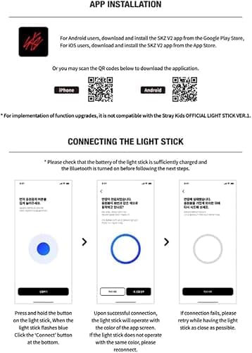 Niaycouky Straykids Lightstick, Cheering Lights for Concert Light Sticks with Bluetooth Function with Merch Bracelets and 55 Photocards thumbnail 6