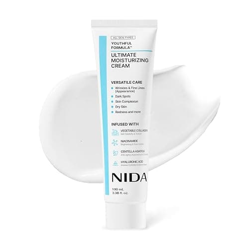 NIDA Youthful Formula™ Ultimate Moisturizing Cream | Centella Asiatica, Niacinamide, Hyaluronic Acid, Collagen | Wrinkles, Fine Lines, Dark Spots, Dry Skin, Redness | 3.38 fl. oz., 100ml (New Formula) - Image 1