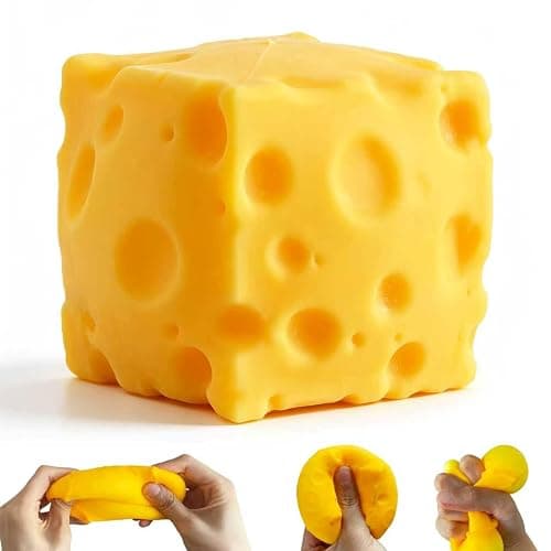 Yellow Cheeses Squeeze Toy, Easter Basket Stuffers for Kids Teens, Soft Simulation Food Squeeze Toy, Cute Desk Decor, Birthday Gift for Girls Boys, Office Classroom Fidget Pack - Image 1