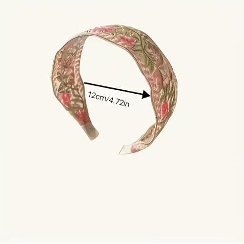 3 Pack Floral Embroidered Headbands for Women Girls, Wide Mesh Lace Boho Hair Bands, Vintage Non-Slip Hair Hoops for Daily Wear Party Vacation Wedding thumbnail 5