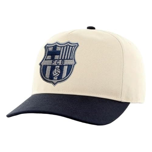 Icon Sports 2026 FC Barcelona Officially Licensed Soccer Cap - Cream on Crown with Navy Blue Color thumbnail 4