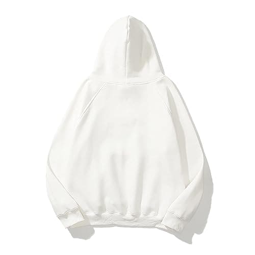 Lauweion Women Solid Basic Fleece Letter Loose Hoodie Sweatshirt Long Sleeve Kangaroo Pocket Drop Shoulder Pullovers Top thumbnail 2