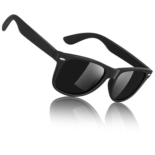 Sunier Polarized Sunglasses for Men and Women, Retro Square Matte Finish UV400 Protection Shades for Driving, Fishing - Image 1