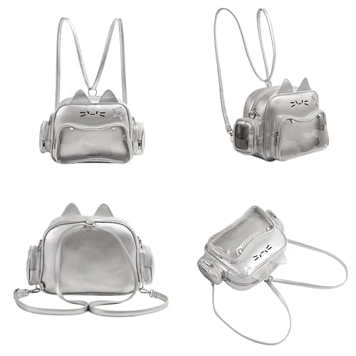 Cat Ita Bag Pin Display Backpack for School PU Leather Preppy Backpack for Girls Y2k Aesthetic Single Shoulder Bag thumbnail 5