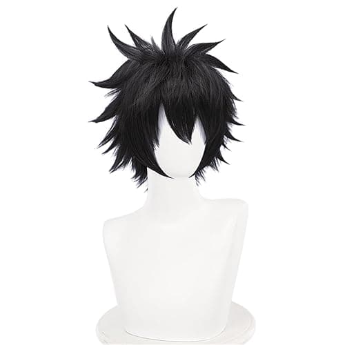COSPLAZA Cosplay Wig Short Rock Spiky Straight Dark Black Heat Resistant Synthetic Adult Anime Hair thumbnail 2