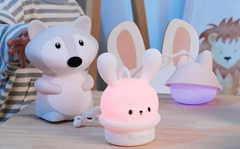Baby Night Light for Car Seat- Dimming Function 9 Colors Changing Eye Caring Portable Rechargeable & Timing Bedside Lamp Light Up Toddler Bed Room Travel Essentials Squishy Silicone Infant BPA Free thumbnail 8