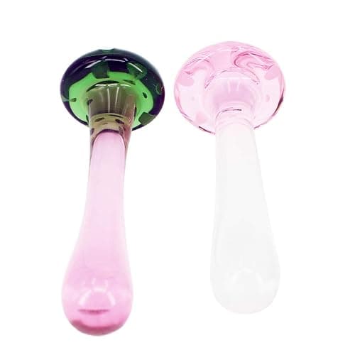 Anal Plug Butt Plugs Trainer, Smooth Glass Mushroom Pleasure Wand Dildos (Pink) thumbnail 6
