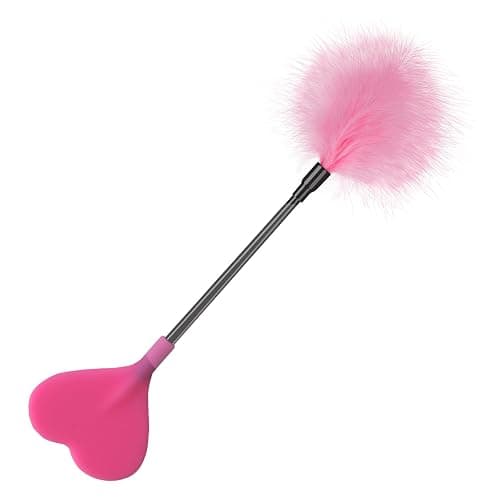Flirting Feather Hand Pat Adult Sex Products SM Heart Shaped Beater Romantic Sexy Toys(Pink) - Image 1