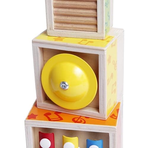 Hape Stacking Music Set | Colorful 6 Piece Musical Box Toy, Wooden Set for Kids 18 Months+ thumbnail 4