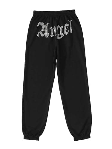 WDIRARA Women's Skeleton Hand Print Elastic Waist Long Jogger Pants Sweatpants - Image 1