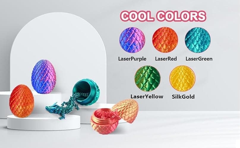 Dragon Eggs with Dragon Inside, 3D Printed Surprise Funny Gifts for Kids, Articulated Fidget Toys for Adults, Ideal Easter Basket Stuffers, Unique 3D Dragons Collectibles(Silk Gold) thumbnail 5