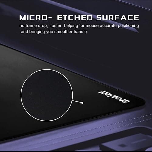 Glass Gaming Mouse Pad, Professional Esport Tempered Glass Mouse Pad Ultra-Smooth Micro-Etched Surface for Top Speed and Control,Hard Mousepad Black (15.7'' x 11.8'') thumbnail 4