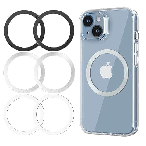 KALAPOP Metal Rings 6PCS,Ultra-Thin(0.4mm)for MagSafe Sticker/Magnetic Adapter/Phone Cases/Wireless charger,Compatible with iPhone 17/Air/16/15/14/13,Galaxy S24/S23/S22/Kindle,For Mag Safe Accessories - Image 1