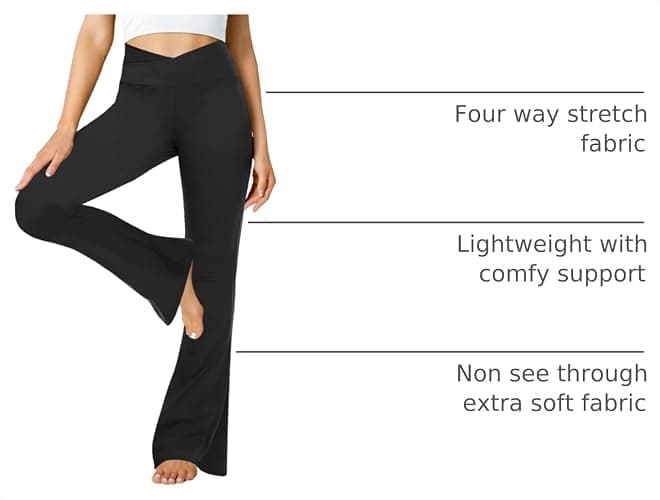 ZOOSIXX Flare Leggings for Women - Yoga Pants Women Wide Leg Flared Bell Bottom Bootcut Leggings thumbnail 4