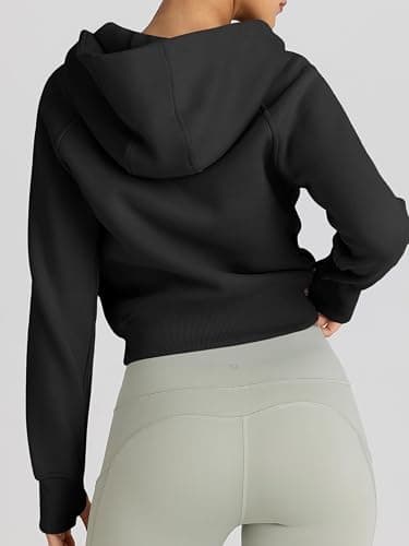 Trendy Queen Womens Zip Up Hoodies Jackets Cropped Sweatshirts Fleece Fall Outfits Casual Comfy Y2k Tops Winter Clothes 2025 thumbnail 5