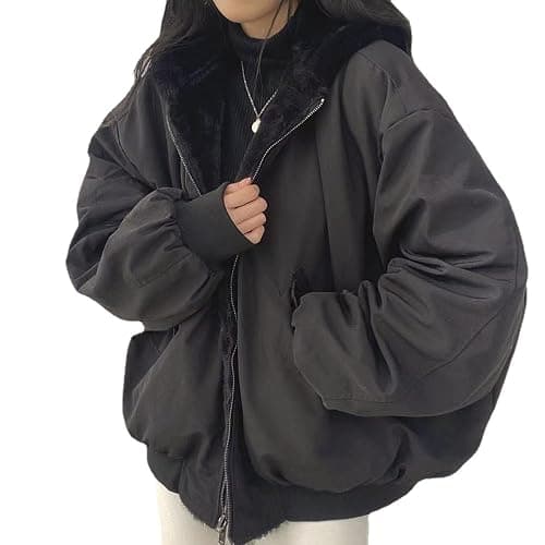 Women's Gothic Zip Up Hoodie Goth Fleece Fur Y2K Coats Cyber Punk Grunge Jackets Dark Academia Acubi Top Clothing - Image 1