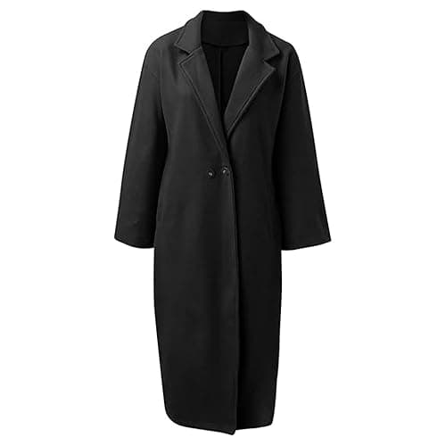 Maiyifu-GJ Women's Winter Long Wool Blend Coats Double Breasted Wool Trench Coat for Women Long Sleeve Notched Lapel Overcoat thumbnail 5