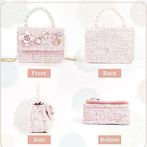 ZWI-player Girls Princess Bunny Purses Cute Crown Crossbody Bag Handbag with Pearl Handle for girls | Princess, Bunny, Cute, Crown, Pearl Handle, for girls thumbnail 5