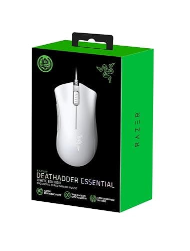 Razer DeathAdder Essential (2021) - Souris Gaming Filaire avec Capteur Optique de 6400 DPI (Design Ergonomique, 5 Boutons Programmables, Jusqu'à 10M de Clics) Blanc thumbnail 10