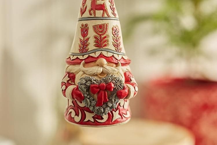 Enesco Jim Shore Heartwood Creek Nordic Noel Gnome Holding Heart Wreath Hanging Ornament, 4.13 Inch, Multicolor thumbnail 3