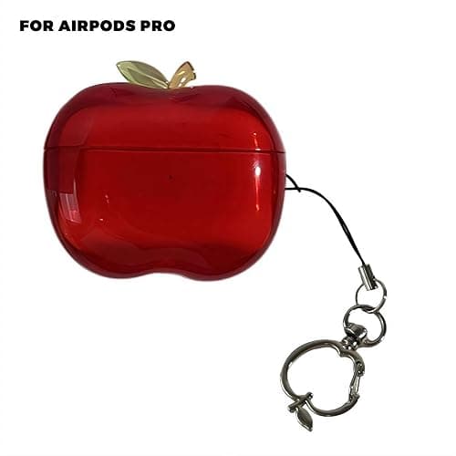 Cute Fruit Shaped Case for AirPods Pro 1/2, Realistic Design Cover with Leaf Charm, Translucent Shockproof TPU Protective Case, Great Gift Idea (Red for Airpods Pro1) thumbnail 7