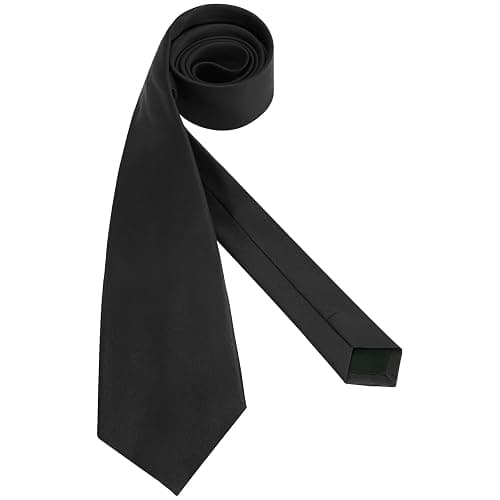 Puistr Men's Tie Pure Color 3.15" (8CM) Necktie Black Ties For Men | Plain Necktie for Formal Business Wedding thumbnail 3