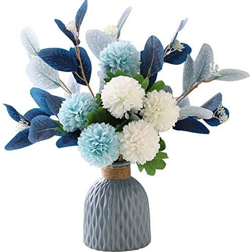 NAWEIDA Artificial Flowers with Vase Faux Hydrangea Flower Arrangements Table Centerpieces for Home Garden Party Wedding Decoration thumbnail 3