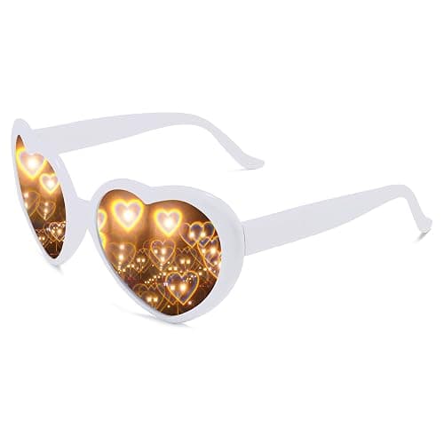 Dollger Heart Sunglasses Heart Effect Diffraction Glasses Festival Accessories Party Rave Lights Glasses Love Gift - Image 1