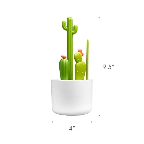 Boon Cacti Bottle Cleaning Brush Set - Includes Bottle Brush, Nipple Brush, Detail Brush, and Straw Brush - Baby Bottle Brush Set for Bottle Drying Rack - Baby Essentials - 4 Count thumbnail 3