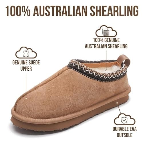 Project Cloud 100% Genuine Leather Womens Slippers with Genuine Australian Shearling Fur Lining Slippers for Women - Non-Slip EVA with Memory Foam Fuzzy Slippers Women Footwear (Nerita) thumbnail 2