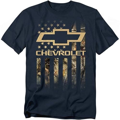 Popfunk Chevy Camo Flag T-Shirt - Small - Camo Flag, Navy - Image 1