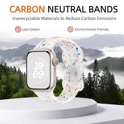Sport Band Compatible with Apple Watch Band 38mm 40mm 41mm 42mm 44mm 45mm 49mm, Cute Soft Silicone Strap Replacements for iWatch Series 9 8 7 6 5 4 3 2 1 Ultra SE thumbnail 2