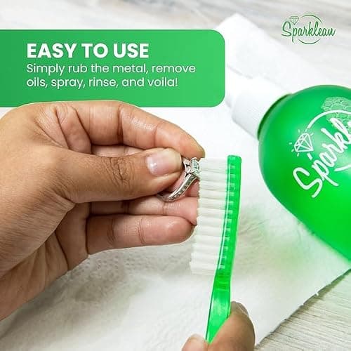 SPARKLEAN Jewelry & Glass Cleaner Spray (2 Oz) - Biodegradable, Ammonia-Free Solution for Gold, Silver & Diamond Rings - Safe for All Metals & Gemstones - Eco-Friendly - Travel Size thumbnail 2