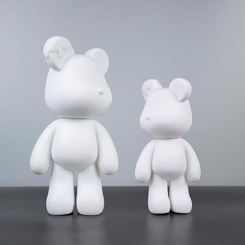 Coniuty Fluid Bear Painting Figure, DIY Bear Figure for Home Decoration (10 Inch, Blank Mold) thumbnail 4