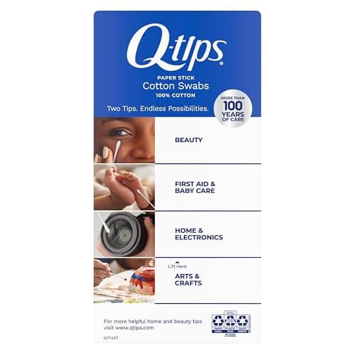 Q-tips Cotton Swabs For Hygiene and Beauty Care Original Cotton Swab Made With 100% Cotton 375 Count thumbnail 2