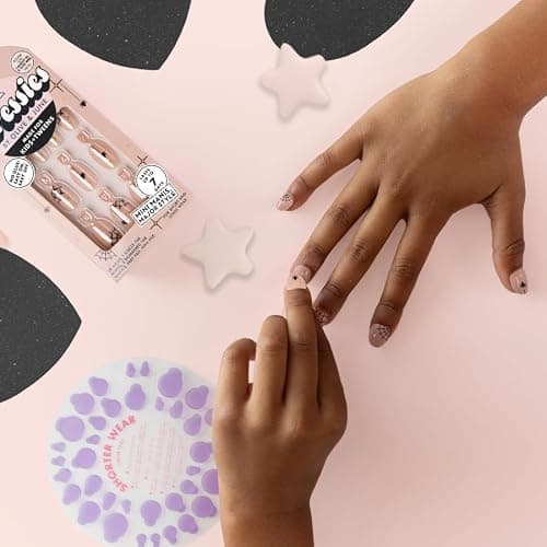 Olive & June Kids Halloween Press-On Nail Tabs, Super Stick, S/M Round, Caught in a Cute Web Design, 28 Nail Tabs thumbnail 6