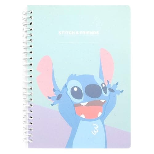 Disney Character PP Cover Spiral Ruled Subject Notebook : Stitch & Friends - Image 1